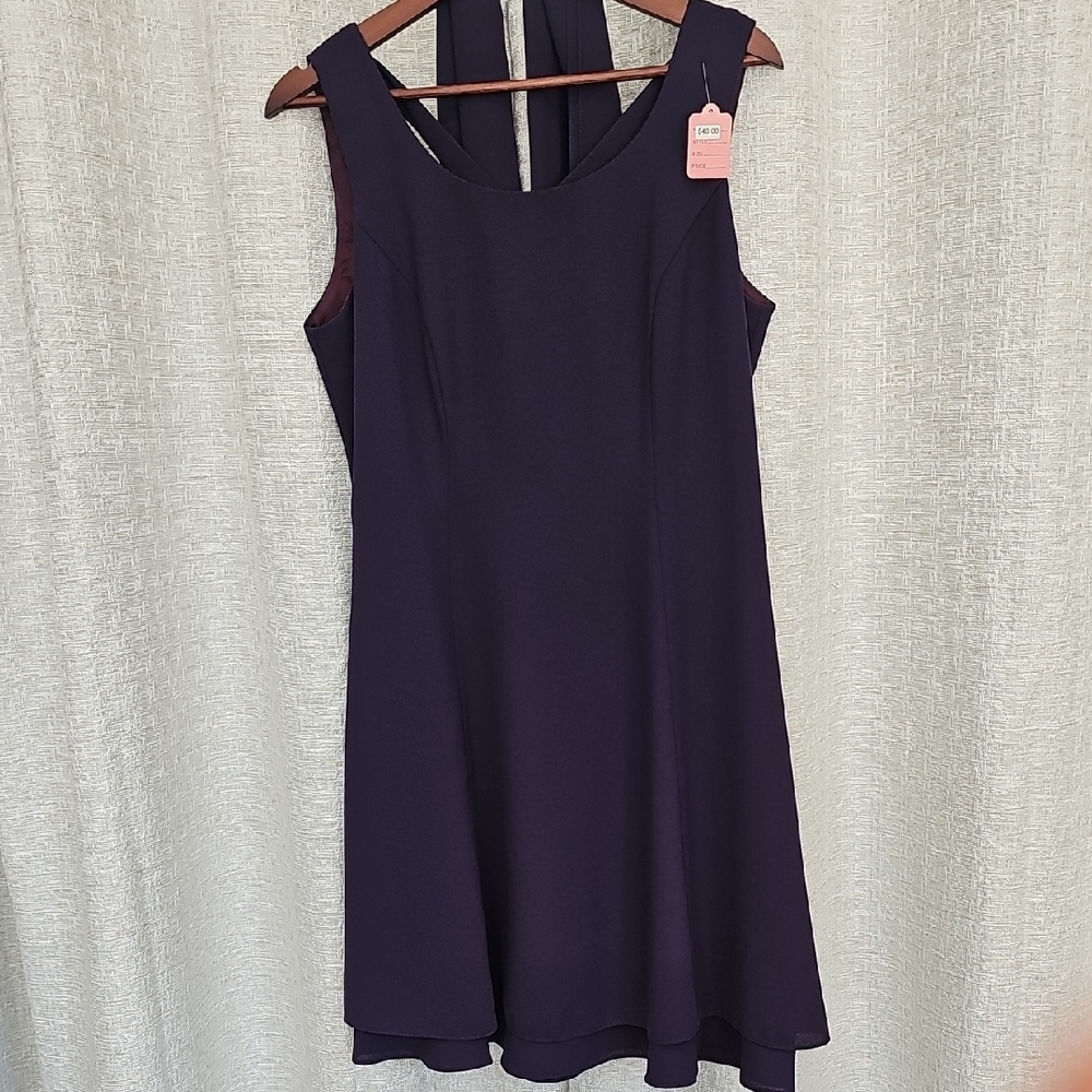 Elegant Deep Purple Backless Dress
